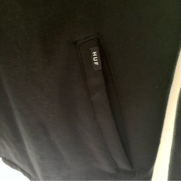 Huff Men's Popeye Black Jacket Olive Graphic Fleece Coach Zip Out Large - Picture 8 of 14